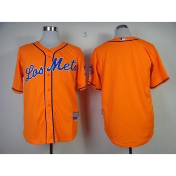 Mets Blank Orange Los Mets Cool Base Stitched MLB Jersey