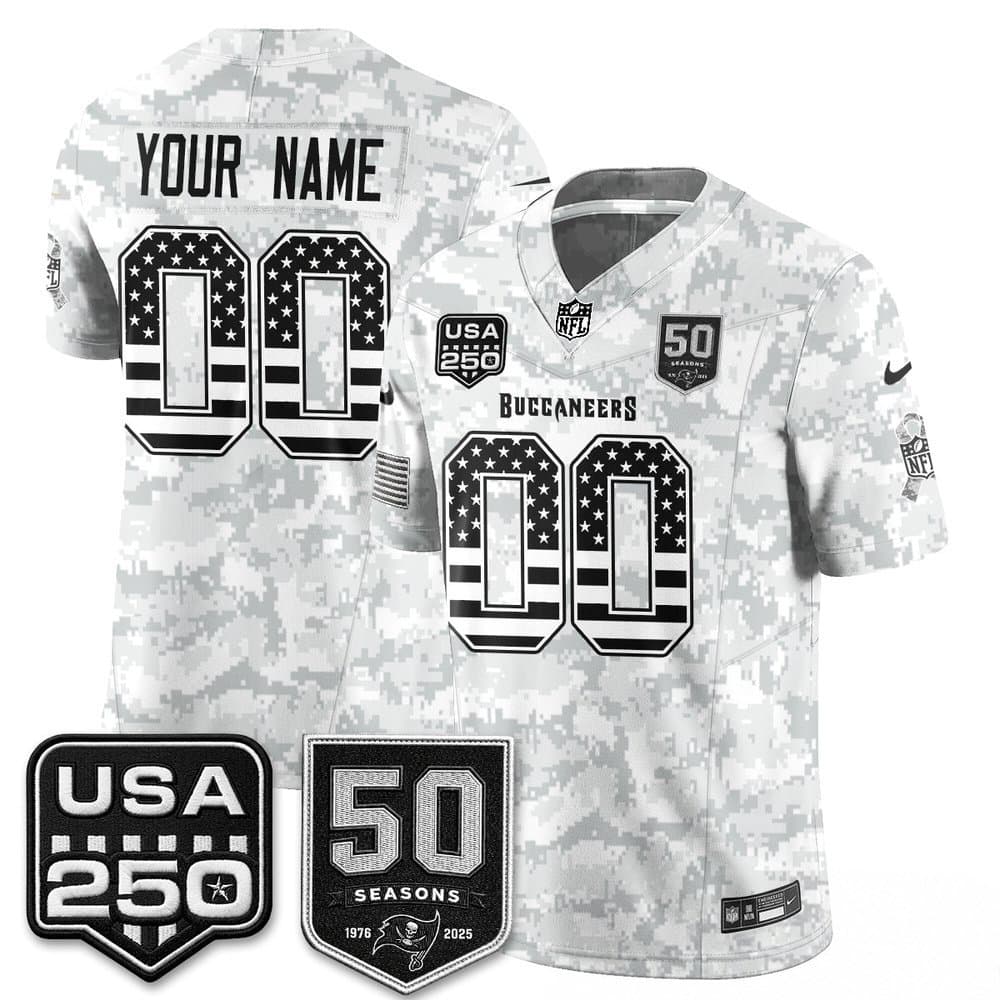 Youth Tampa Bay Buccaneers Camo 2026 Salute to Service Edition Vapor F.U.S.E. Limited Custom Jersey