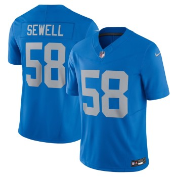 Men's Detroit Lions #58 Penei Sewell Blue Vapor F.U.S.E. Alternate Limited Jersey Men's Detroit Lions #58 Penei Sewell Blue Vapor F.U.S.E. Alternate Limited Jersey