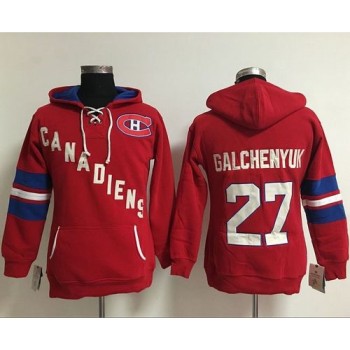Montreal Canadiens #27 Alex Galchenyuk Red Women's Old Time Heidi NHL Hoodie Montreal Canadiens #27 Alex Galchenyuk Red Women's Old Time Heidi NHL Hoodie