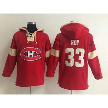 Montreal Canadiens #33 Patrick Roy Red Pullover NHL Hoodie Montreal Canadiens #33 Patrick Roy Red Pullover NHL Hoodie