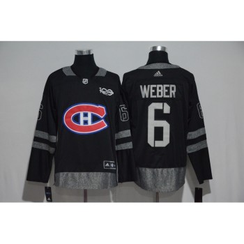 Montreal Canadiens #6 Shea Weber Black Men's 1917-2017 100th Anniversary  Stitched NHL Jersey Montreal Canadiens #6 Shea Weber Black Men's 1917-2017 100th Anniversary  Stitched NHL Jersey