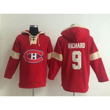 Montreal Canadiens #9 Maurice Richard Red Pullover NHL Hoodie
