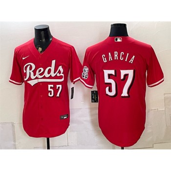 Men's Cincinnati Reds #57 Julian Garcia Red Stitched Baseball Jersey