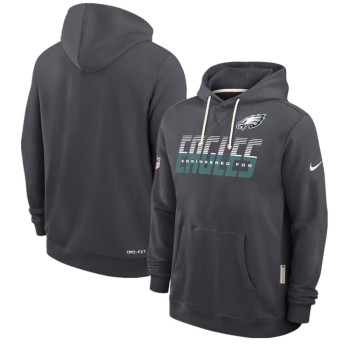 Men's Philadelphia Eagles Charcoal Sideline Standard Issue Top Prospect Dri-FIT Hoodie