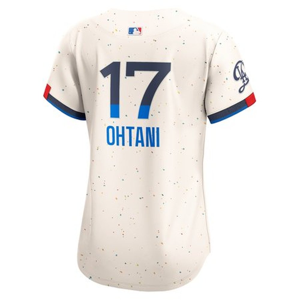 Women's Los Angeles Dodgers #17 Shohei Ohtani Cream 2024 City Connect Limited Player Jersey