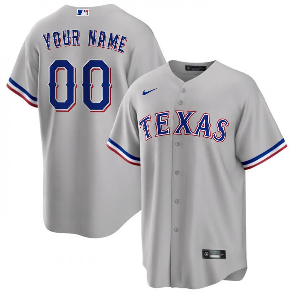 Youth Texas Rangers Grey Cool Base Stitched Baseball Custom Jersey