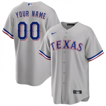 Men's Texas Rangers Grey Cool Base Stitched Baseball Custom Jersey