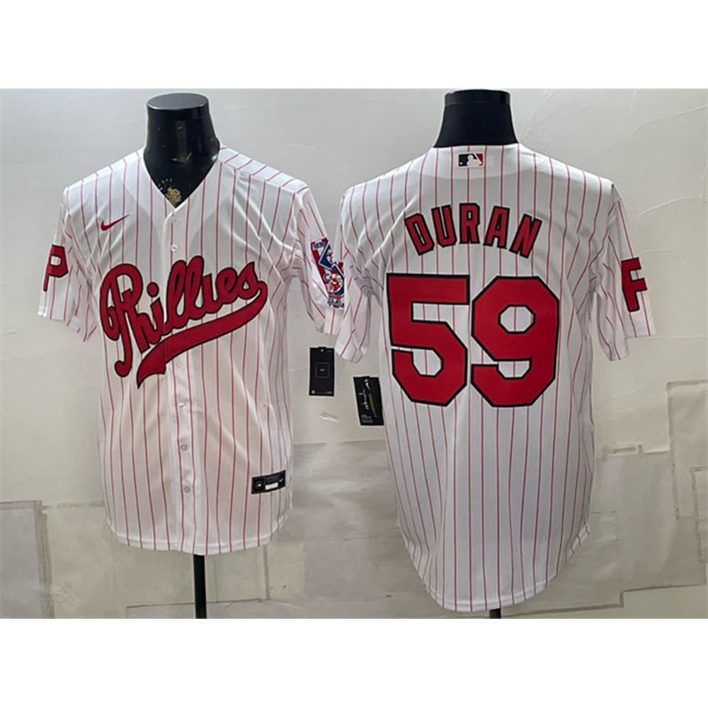 Men's Philadelphia Phillies #59 Jhoan Duran White 2026 Field of Dreams Stadium Jersey