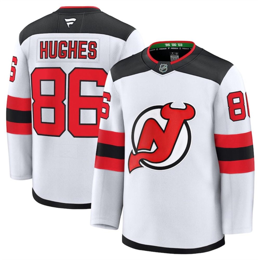 Youth New Jersey Devils #86 Jack Hughes White 2024-25 Away Stitched Hockey Jersey Youth New Jersey Devils #86 Jack Hughes White 2024-25 Away Stitched Hockey Jersey