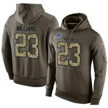 NFL Men's Buffalo Bills #23 Aaron Williams Stitched Green Olive Salute To Service KO Performance Hoodie NFL Men's Buffalo Bills #23 Aaron Williams Stitched Green Olive Salute To Service KO Performance Hoodie