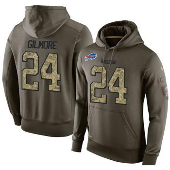 NFL Men's Buffalo Bills #24 Stephon Gilmore Stitched Green Olive Salute To Service KO Performance Hoodie NFL Men's Buffalo Bills #24 Stephon Gilmore Stitched Green Olive Salute To Service KO Performance Hoodie
