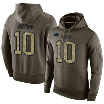 NFL Men's Carolina Panthers #10 Corey Brown Stitched Green Olive Salute To Service KO Performance Hoodie NFL Men's Carolina Panthers #10 Corey Brown Stitched Green Olive Salute To Service KO Performance Hoodie