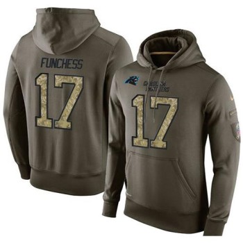 NFL Men's Carolina Panthers #17 Devin Funchess Stitched Green Olive Salute To Service KO Performance Hoodie NFL Men's Carolina Panthers #17 Devin Funchess Stitched Green Olive Salute To Service KO Performance Hoodie