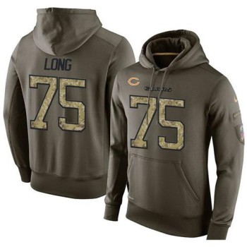 NFL Men's Chicago Bears #75 Kyle Long Stitched Green Olive Salute To Service KO Performance Hoodie NFL Men's Chicago Bears #75 Kyle Long Stitched Green Olive Salute To Service KO Performance Hoodie