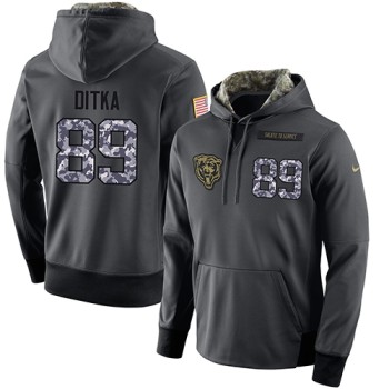 NFL Men's Chicago Bears #89 Mike Ditka Stitched Black Anthracite Salute to Service Player Performance Hoodie NFL Men's Chicago Bears #89 Mike Ditka Stitched Black Anthracite Salute to Service Player Performance Hoodie