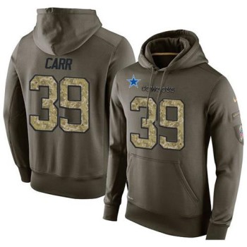 NFL Men's Dallas Cowboys #39 Brandon Carr Stitched Green Olive Salute To Service KO Performance Hoodie NFL Men's Dallas Cowboys #39 Brandon Carr Stitched Green Olive Salute To Service KO Performance Hoodie