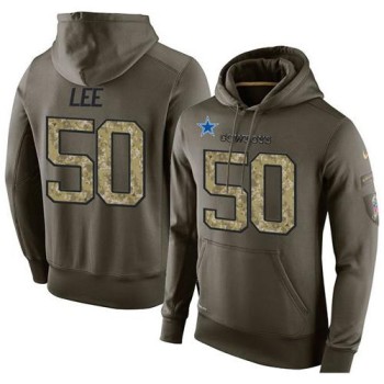 NFL Men's Dallas Cowboys #50 Sean Lee Stitched Green Olive Salute To Service KO Performance Hoodie NFL Men's Dallas Cowboys #50 Sean Lee Stitched Green Olive Salute To Service KO Performance Hoodie