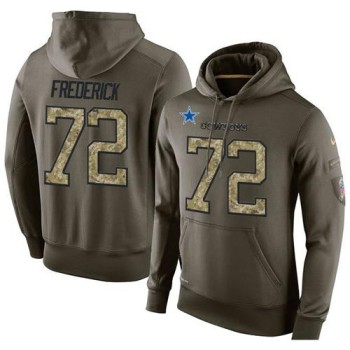 NFL Men's Dallas Cowboys #72 Travis Frederick Stitched Green Olive Salute To Service KO Performance Hoodie NFL Men's Dallas Cowboys #72 Travis Frederick Stitched Green Olive Salute To Service KO Performance Hoodie
