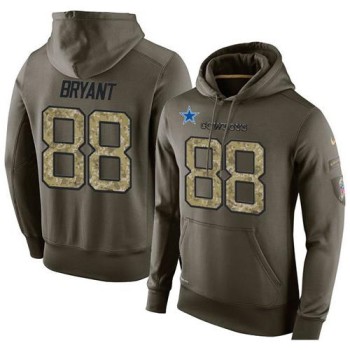 NFL Men's Dallas Cowboys #88 Dez Bryant Stitched Green Olive Salute To Service KO Performance Hoodie NFL Men's Dallas Cowboys #88 Dez Bryant Stitched Green Olive Salute To Service KO Performance Hoodie