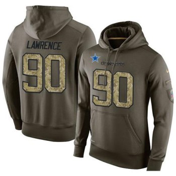 NFL Men's Dallas Cowboys #90 Demarcus Lawrence Stitched Green Olive Salute To Service KO Performance Hoodie NFL Men's Dallas Cowboys #90 Demarcus Lawrence Stitched Green Olive Salute To Service KO Performance Hoodie