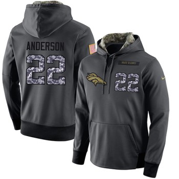 NFL Men's Denver Broncos #22 C.J. Anderson Stitched Black Anthracite Salute to Service Player Performance Hoodie NFL Men's Denver Broncos #22 C.J. Anderson Stitched Black Anthracite Salute to Service Player Performance Hoodie