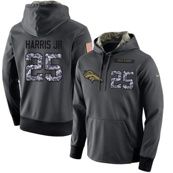 NFL Men's Denver Broncos #25 Chris Harris Jr Stitched Black Anthracite Salute to Service Player Performance Hoodie NFL Men's Denver Broncos #25 Chris Harris Jr Stitched Black Anthracite Salute to Service Player Performance Hoodie