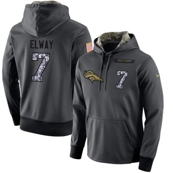NFL Men's Denver Broncos #7 John Elway Stitched Black Anthracite Salute to Service Player Performance Hoodie NFL Men's Denver Broncos #7 John Elway Stitched Black Anthracite Salute to Service Player Performance Hoodie