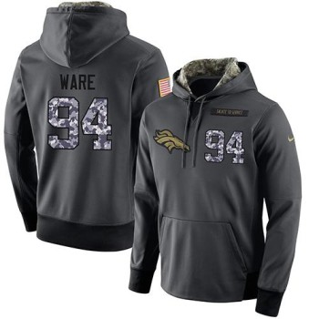 NFL Men's Denver Broncos #94 DeMarcus Ware Stitched Black Anthracite Salute to Service Player Performance Hoodie NFL Men's Denver Broncos #94 DeMarcus Ware Stitched Black Anthracite Salute to Service Player Performance Hoodie