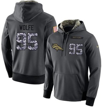 NFL Men's Denver Broncos #95 Derek Wolfe Stitched Black Anthracite Salute to Service Player Performance Hoodie NFL Men's Denver Broncos #95 Derek Wolfe Stitched Black Anthracite Salute to Service Player Performance Hoodie