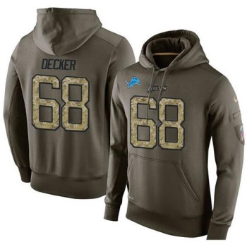 NFL Men's Detroit Lions #68 Taylor Decker Stitched Green Olive Salute To Service KO Performance Hoodie NFL Men's Detroit Lions #68 Taylor Decker Stitched Green Olive Salute To Service KO Performance Hoodie