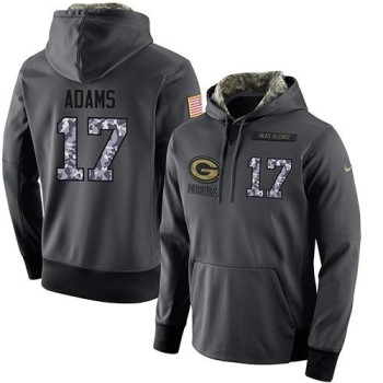 NFL Men's Green Bay Packers #17 Davante Adams Stitched Black Anthracite Salute to Service Player Performance Hoodie NFL Men's Green Bay Packers #17 Davante Adams Stitched Black Anthracite Salute to Service Player Performance Hoodie
