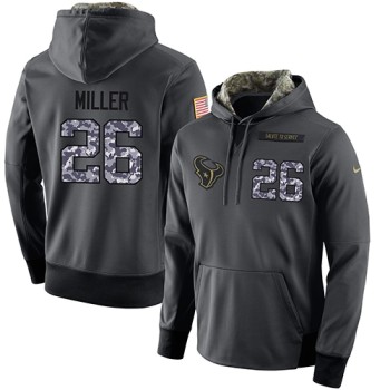 NFL Men's Houston Texans #26 Lamar Miller Stitched Black Anthracite Salute to Service Player Performance Hoodie NFL Men's Houston Texans #26 Lamar Miller Stitched Black Anthracite Salute to Service Player Performance Hoodie