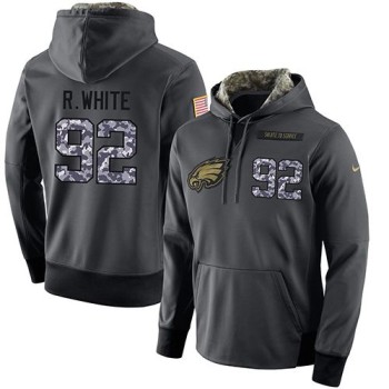 NFL Men's Philadelphia Eagles #92 Reggie White Stitched Black Anthracite Salute to Service Player Performance Hoodie NFL Men's Philadelphia Eagles #92 Reggie White Stitched Black Anthracite Salute to Service Player Performance Hoodie