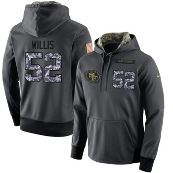 NFL Men's San Francisco 49ers #52 Patrick Willis Stitched Black Anthracite Salute to Service Player Performance Hoodie NFL Men's San Francisco 49ers #52 Patrick Willis Stitched Black Anthracite Salute to Service Player Performance Hoodie