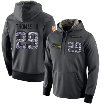 NFL Men's Seattle Seahawks #29 Earl Thomas III Stitched Black Anthracite Salute to Service Player Performance Hoodie NFL Men's Seattle Seahawks #29 Earl Thomas III Stitched Black Anthracite Salute to Service Player Performance Hoodie