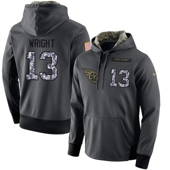NFL Men's Tennessee Titans #13 Kendall Wright Stitched Black Anthracite Salute to Service Player Performance Hoodie NFL Men's Tennessee Titans #13 Kendall Wright Stitched Black Anthracite Salute to Service Player Performance Hoodie