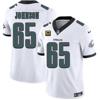 Men's Philadelphia Eagles #65 Lane Johnson White 2026 4-Star C Patch Vapor F.U.S.E. Untouchable Limited Jersey Men's Philadelphia Eagles #65 Lane Johnson White 2026 4-Star C Patch Vapor F.U.S.E. Untouchable Limited Jersey