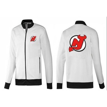 NHL New Jersey Devils Zip Jackets White-1 NHL New Jersey Devils Zip Jackets White-1