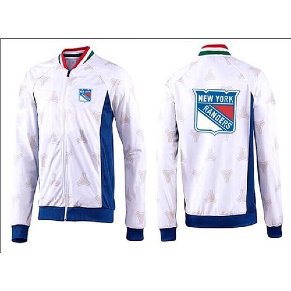 NHL New York Rangers Zip Jackets White-3