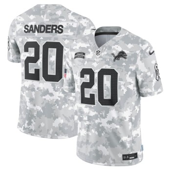 Men's Detroit Lions #20 Barry Sanders Arctic Camo 2024 Salute to Service Retired Player Limited Jersey
