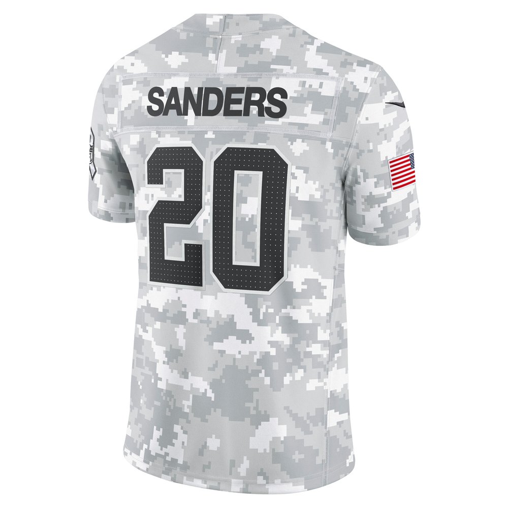 Men's Detroit Lions #20 Barry Sanders Arctic Camo 2024 Salute to Service Retired Player Limited Jersey