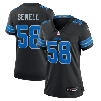 Women's Detroit Lions #58 Penei Sewell Black 2nd Alternate Game Jersey Women's Detroit Lions #58 Penei Sewell Black 2nd Alternate Game Jersey