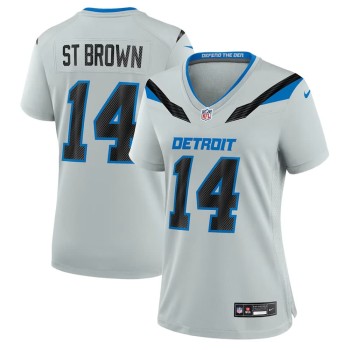 Women's Detroit Lions #14 Amon-Ra St. Brown Grey 2026 Rivalries Collection Game Jersey