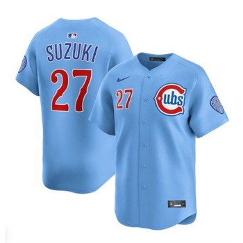 Youth Chicago Cubs #27 Seiya Suzuki Blue 2024/25 2nd Alternate Limited Stitched Baseball Jersey Youth Chicago Cubs #27 Seiya Suzuki Blue 2024/25 2nd Alternate Limited Stitched Baseball Jersey