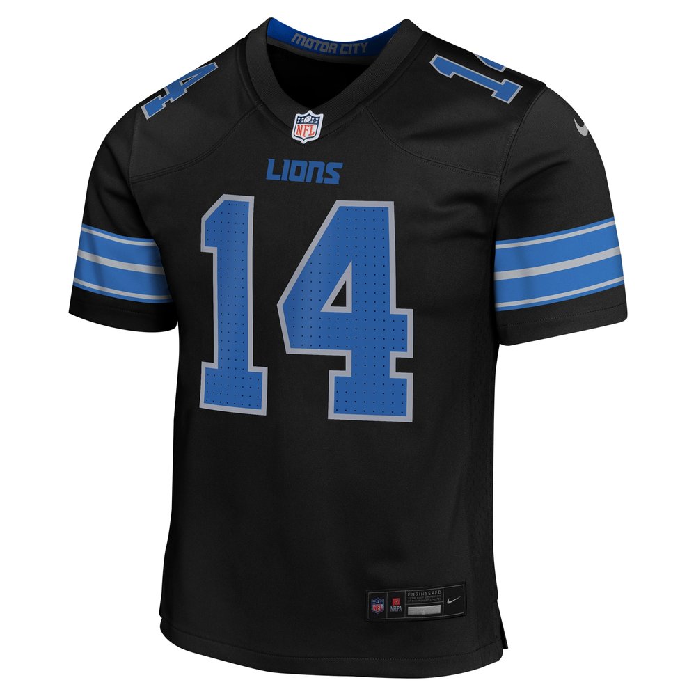 Youth Detroit Lions #14 Amon-Ra St. Brown Black Alternate Player Game Jersey