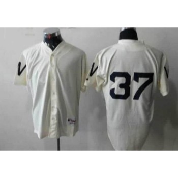 Nationals #37 Stephen Strasburg Cream 1924 Turn Back The Clock Stitched MLB Jersey