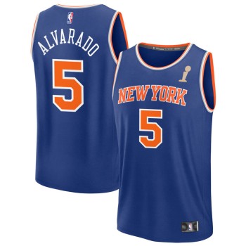 Women's New York Knicks #5 Jose Alvarado Blue 2026 NBA Finals Champions Fast Break Icon Edition Jersey
