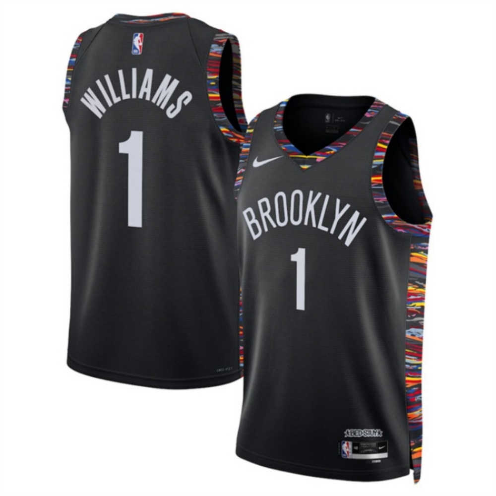 Men's Brooklyn Nets #1 Ziaire Williams Black 2025/26 City Edition Stitched Basketball Jersey
