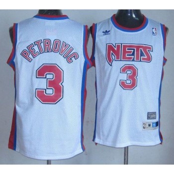 Nets #3 Drazen Petrovic White Throwback Stitched NBA Jersey Nets #3 Drazen Petrovic White Throwback Stitched NBA Jersey